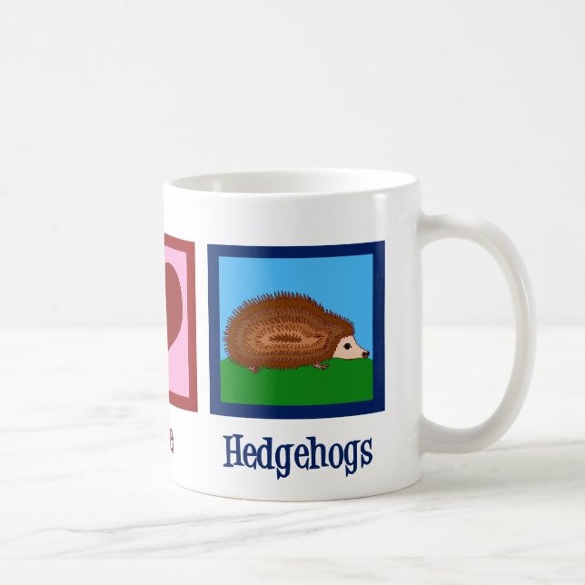 Peace Kärlek Hedgehogs Kaffemugg (Höger)
