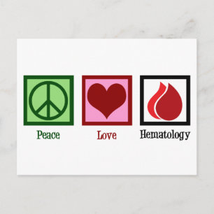 Peace Kärlek Hematology Vykort