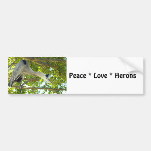 Peace Kärlek Herons Bumper Sticker Bildekal
