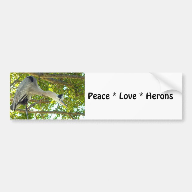 Peace Kärlek Herons Bumper Sticker Bildekal (Framsidan)