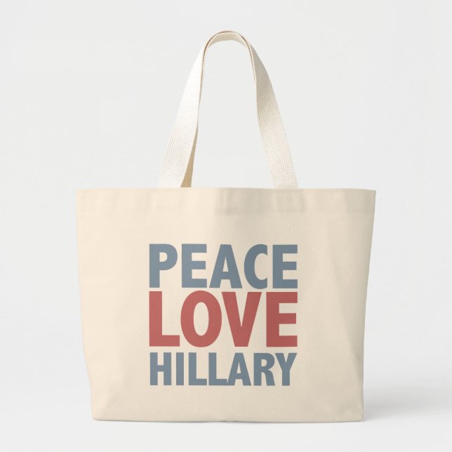 Peace Kärlek Hillary Jumbo Tygkasse (Framsidan)