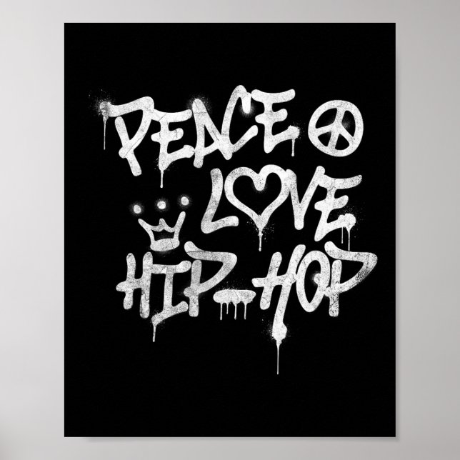 Peace Kärlek Hip hop Dancing 1 Poster (Framsidan)