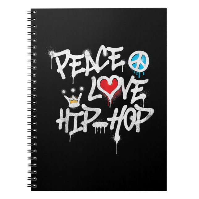 Peace Kärlek Hip hop Dancing Anteckningsbok (Framsidan)