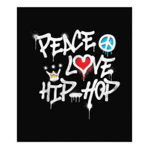 Peace Kärlek Hip hop Dancing Fototryck