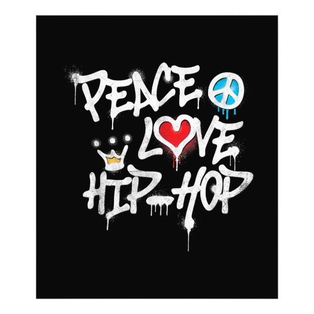 Peace Kärlek Hip hop Dancing Fototryck (Framsidan)