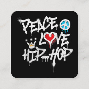 Peace Kärlek Hip hop Dancing Fyrkantigt Visitkort