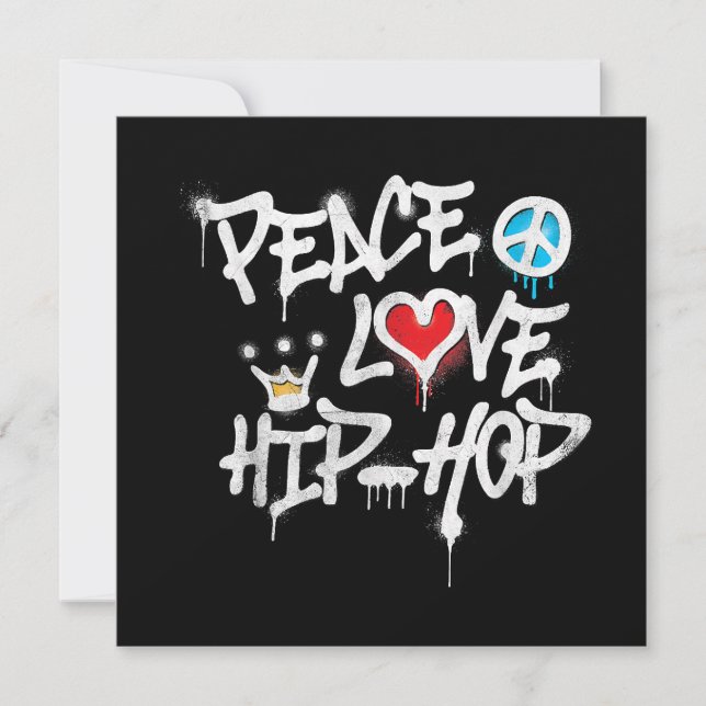 Peace Kärlek Hip hop Dancing Inbjudningar (Framsida)