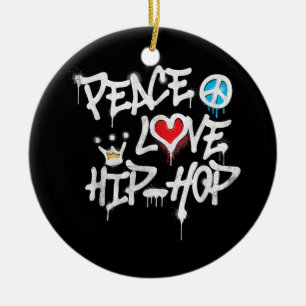 Peace Kärlek Hip hop Dancing Julgransprydnad Keramik