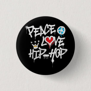 Peace Kärlek Hip hop Dancing Knapp