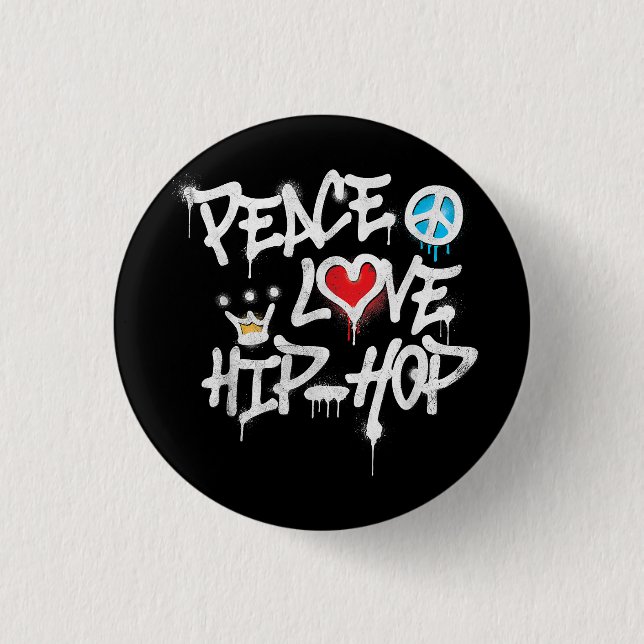 Peace Kärlek Hip hop Dancing Knapp (Framsida)