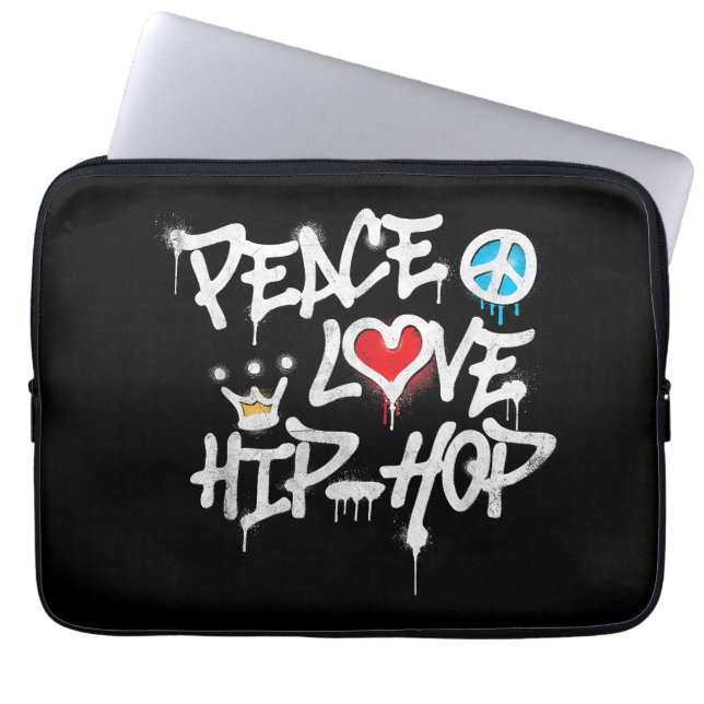 Peace Kärlek Hip hop Dancing Laptop Fodral (Framsidan)