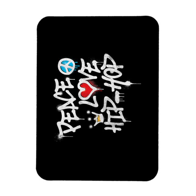 Peace Kärlek Hip hop Dancing Magnet (Vertikal)