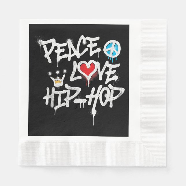 Peace Kärlek Hip hop Dancing Pappersservett (Framsidan)