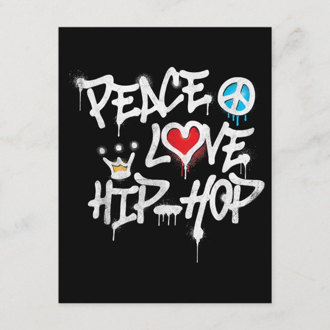 Peace Kärlek Hip hop Dancing Tilläggskort (Framsida)