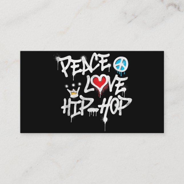 Peace Kärlek Hip hop Dancing Visitkort (Framsida)