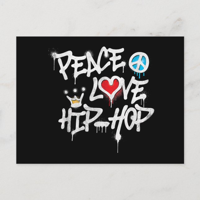 Peace Kärlek Hip hop Dancing Vykort (Framsida)