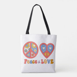 PEACE & KÄRLEK HIPPIE TOTE TYGKASSE