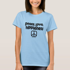 Peace Kärlek Hippieess Tie Dye Tee Blue Dam