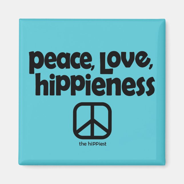 Peace Kärlek Hippieness Magnet (Framsidan)