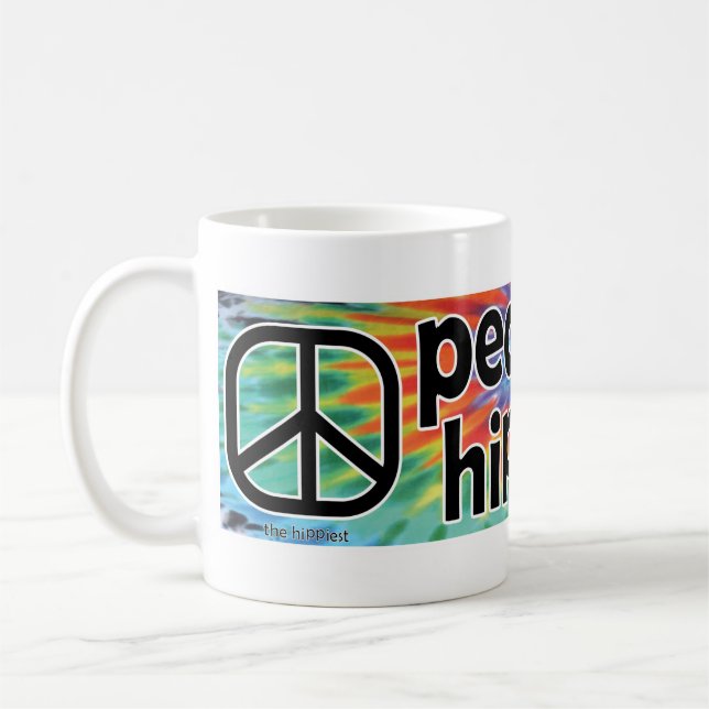 Peace Kärlek Hippieness Tie Dye Mugg (Vänster)