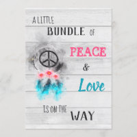 *~* Peace & Kärlek Hippy Neutralt Rustic Baby Show