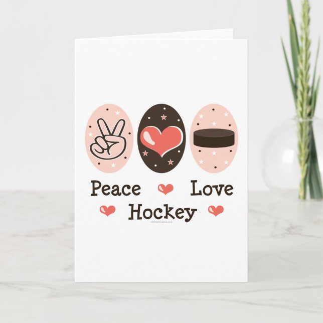 Peace Kärlek Hockey Greeting Card Kort (Framsida)