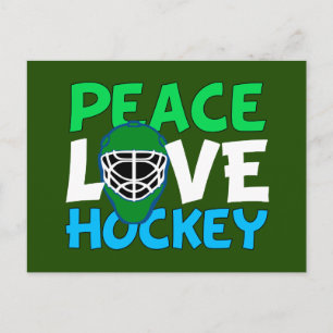 Peace Kärlek Hockey-Grönten jul Helg Vykort