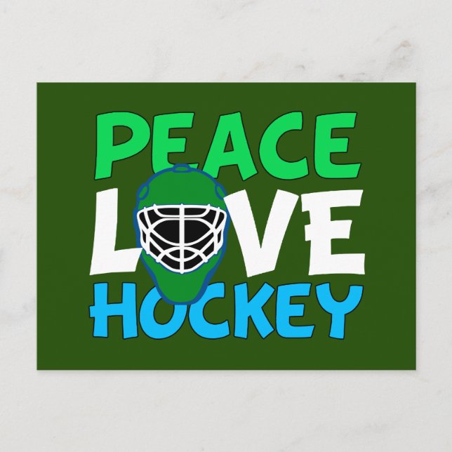 Peace Kärlek Hockey-Grönten jul Helg Vykort (Framsida)