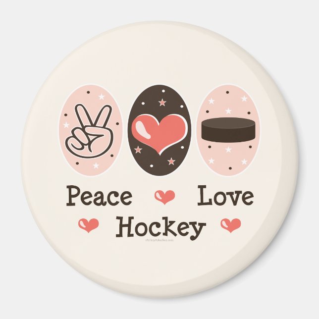 Peace Kärlek Hockey Magnet (Framsidan)