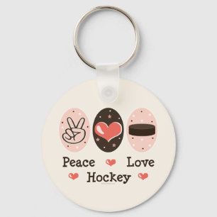 Peace Kärlek Hockey Nyckelring