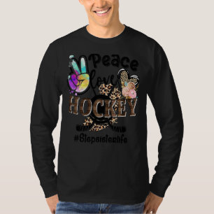 Peace Kärlek Hockey Stepsyster Life Mamma Grandma  T Shirt