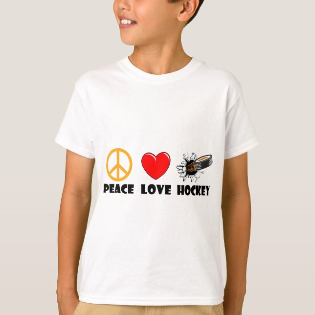 Peace Kärlek Hockey Tee Shirt (Framsida)