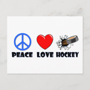 Peace Kärlek Hockey Vykort