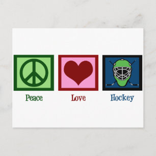 Peace Kärlek Hockey Vykort