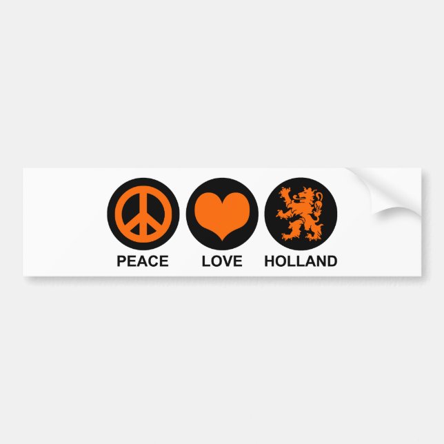 Peace Kärlek Holland Bildekal (Framsidan)