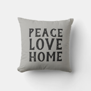 PEACE KÄRLEK HOME-typografi Kudde
