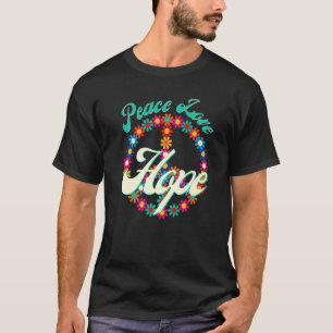 Peace Kärlek Hope-70-talen Stil Flower Peace Symbo T Shirt