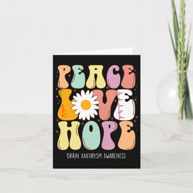 Peace Kärlek Hope Brain Aneurysm Awareness Gift Kort (Framsida)