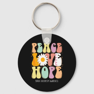 Peace Kärlek Hope Brain Aneurysm Awareness Gift Nyckelring