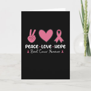 Peace Kärlek Hope Breast Cancer Awareness Survivor Kort