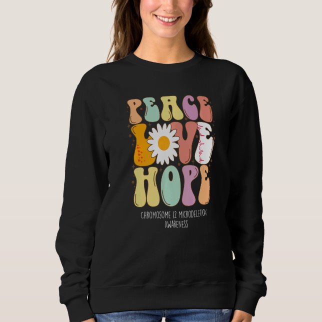 Peace Kärlek Hope Chromosome 12 Microdelete Awaren T Shirt (Framsida)