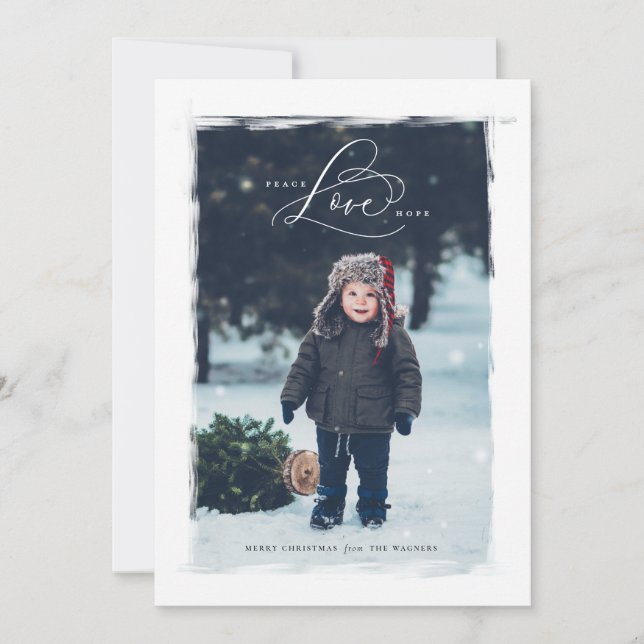 Peace Kärlek Hope-familjen Helgdag Brev Julkort (Framsida)