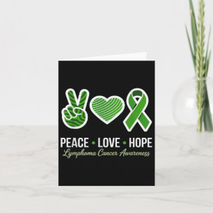 Peace Kärlek Hope Grönt Ribbon Lymphoma Cancer Med Kort