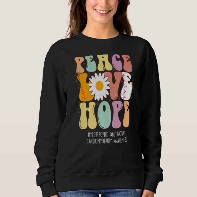 Peace Kärlek Hope Hypertrophic Obstructive Cardiom T Shirt (Framsida)