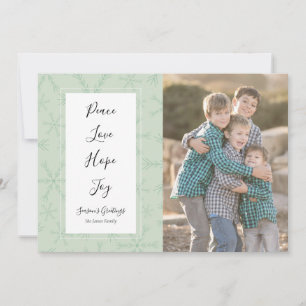 Peace Kärlek Hope Joy Jul Photo Card Julkort