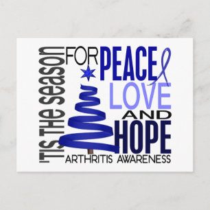 Peace Kärlek Hope jul-Helgdag Arthritis Helg Vykort