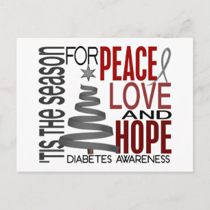 Peace Kärlek Hope jul-Helgdag Diabetes Helg Vykort