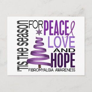 Peace Kärlek Hope Jul-Helgdag Fibromyalgia Helg Vykort