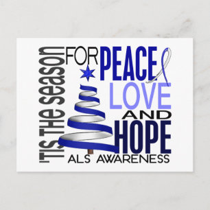 Peace Kärlek Hope Juldag Helgdag ALS Helg Vykort