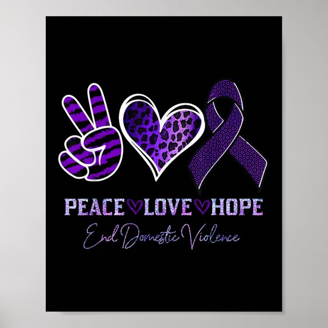 Peace Kärlek Hope Leopard End Domestic Violate Awa Poster (Framsidan)